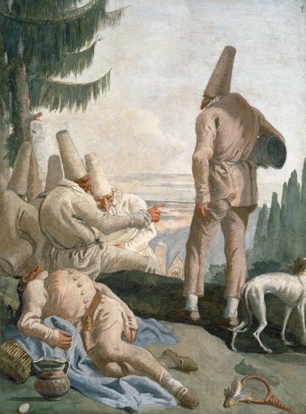 G.D.Tiepolo / Pulcinella Clowns / c.1793 a Giovanni Domenico Tiepolo