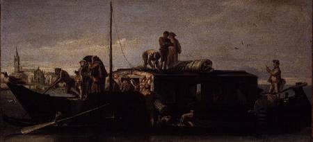 Venetian Post Barge a Giovanni Domenico Tiepolo
