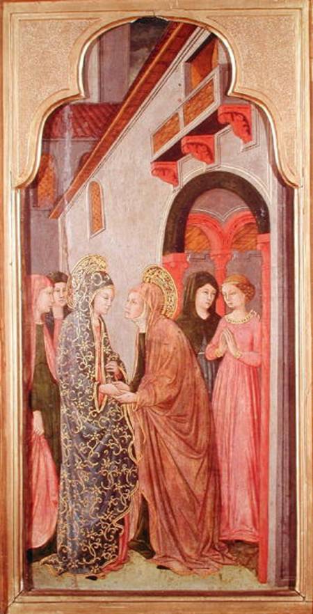 The Visitation, from an altarpiece depicting scenes from the life of the Virgin a Giovanni Francesco  da Rimini