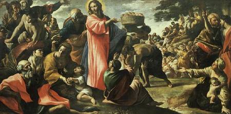 The Multiplication of the Loaves and Fishes a Giovanni Lanfranco