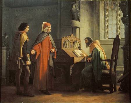 Dante (1265-1321) presenting Giotto (1266-1337) to Guido da Polenta (d.1310) a Giovanni Mochi
