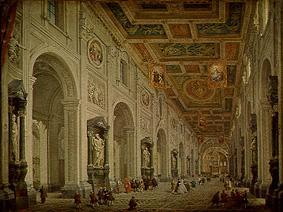 Interior view of the church San Giovanni in Laterano in Rome. a Giovanni Paolo Pannini
