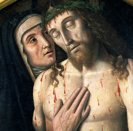 Lamentation of the Dead Christ (detail of 80450) a Giovanni Santi or Sanzio