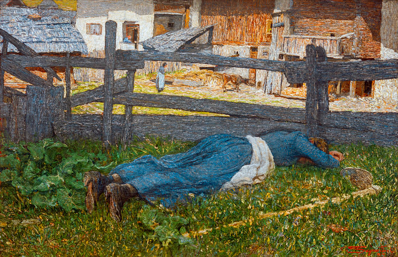 Shady resting place. a Giovanni Segantini