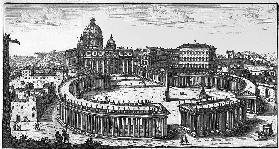 Bernini''s original plan for St. Peter''s Square, Rome