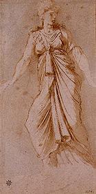 Receding female gown figure