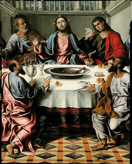 The Last Supper  (detail of 230066) a Girolamo da Santacroce
