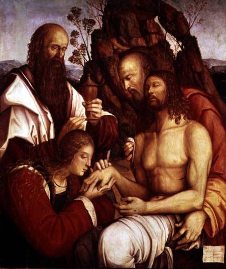 The Lamentation Over the Dead Christ (panel) a Girolamo Marchesi da Cotignola