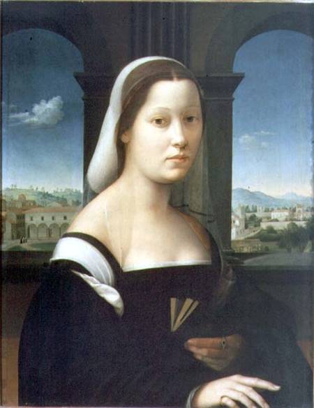 Portrait of a Woman (panel) a Giuliano Bugiardini