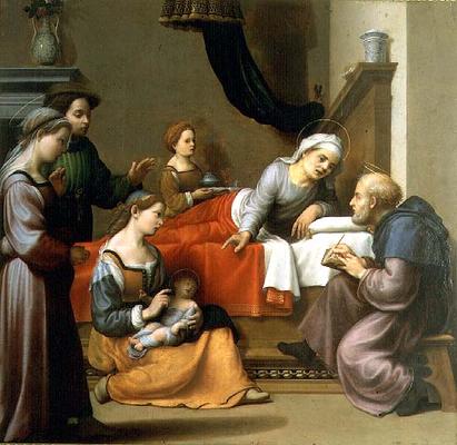The Birth of St. John the Baptist a Giuliano Bugiardini
