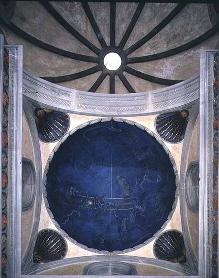 The Path of the Sun through the stars on the night of the 4th July 1442, from the soffit above the a a Giuliano d'Arrighi Pesello