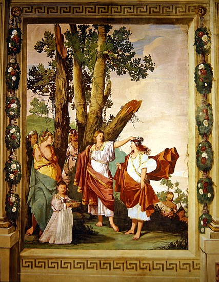 Crowning of the nymph Amaryllis, winner of the race a Giulio Carpioni