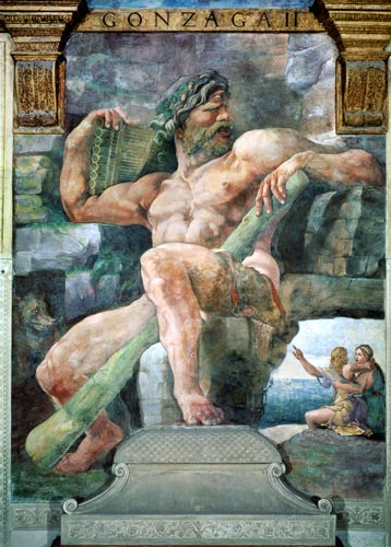 The giant Polyphemus with Galatea and the herdsman Acis, from the Sala di Amore e Psiche a Giulio Romano