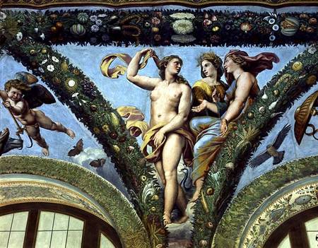 The Three Graces, from the 'Loggia of Cupid and Psyche' a Giulio Romano