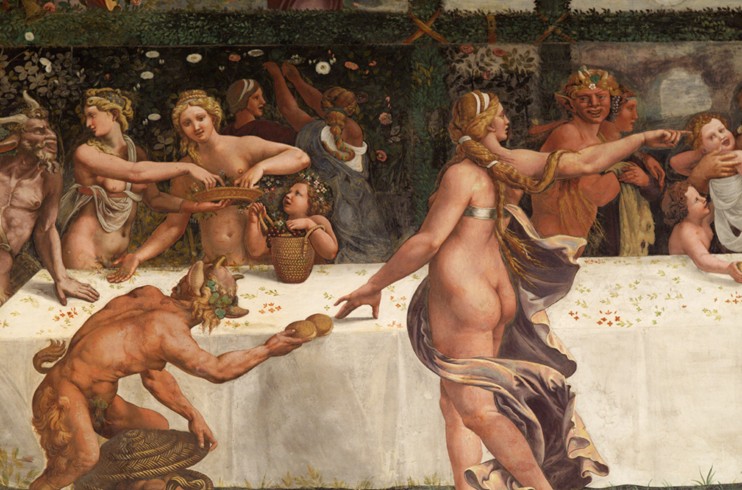 Wedding Feast of Cupid and Psyche, detail a Giulio Romano