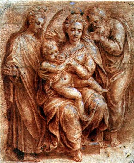 Holy Family with a Virgin Martyr a Giulio Romano