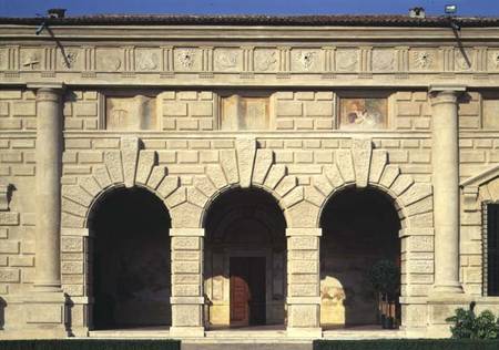 The Loggia delle Muse northern facade of the Cortile d'Onere designed a Giulio  Romano