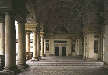 The Loggia di Davide (or D'Onore) interior decorated with frescos of biblical subjects including Kin a Giulio Romano