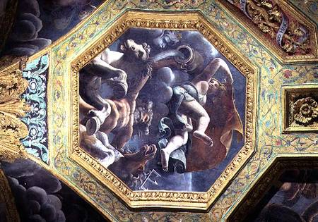 Neptune and a water nymph, ceiling caisson from the Sala di Amore e Psiche a Giulio Romano