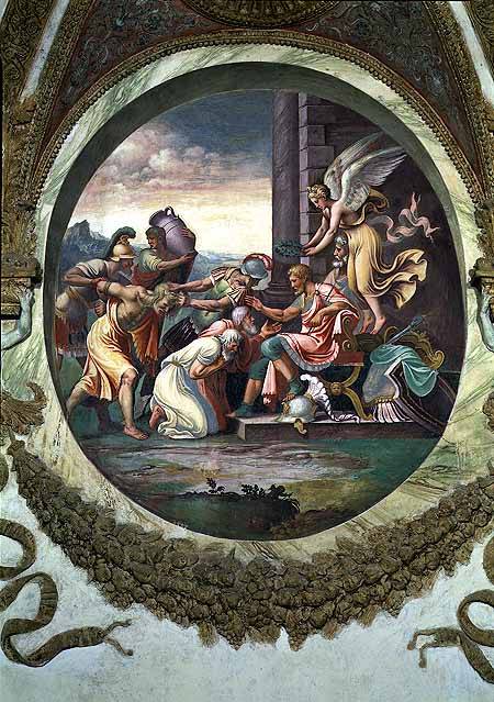 Scene showing that those born under the sign of Aquarius in conjunction with the constellation of Aq a Giulio Romano