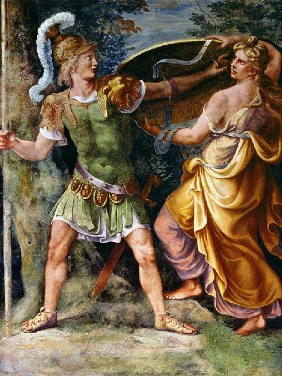 Thetis giving Achilles his arms