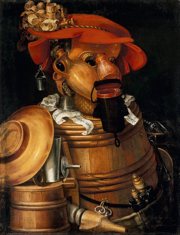 The Waiter: An Anthropomorphic Assembly Of Objects Related To Winemaking a Giuseppe Arcimboldo