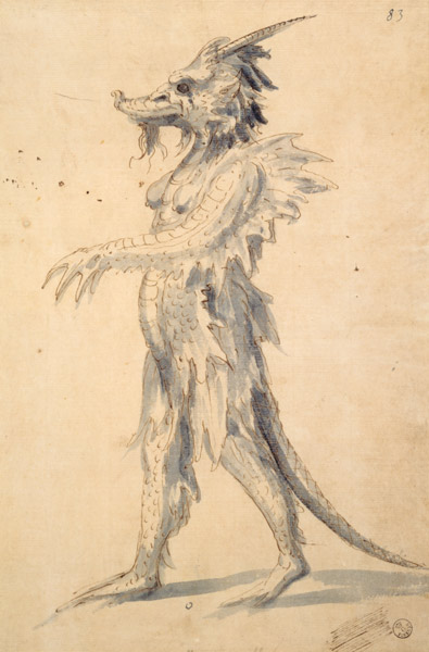 Design for a Dragon (pen & ink on paper) a Giuseppe Arcimboldo