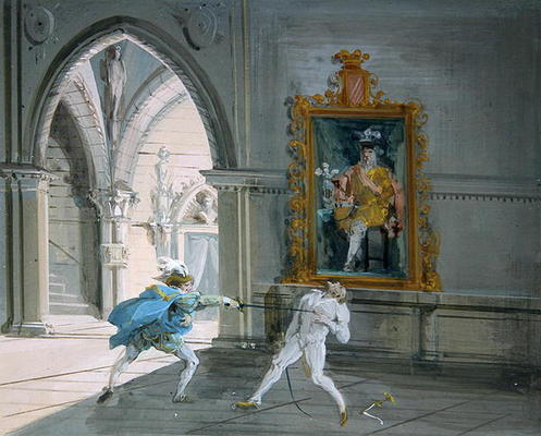 Don Juan, The Duel (w/c on paper) a Giuseppe Bernardino Bison