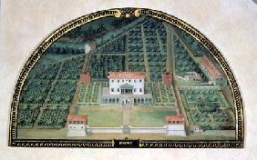 Villa Poggio a Caiano from a series of lunettes depicting views of the Medici villas