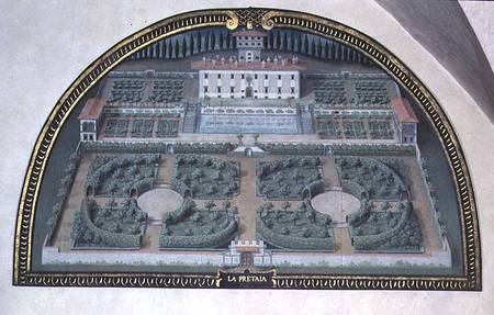 Villa della Pretaia from a series of lunettes depicting views of the Medici villas a Giusto Utens