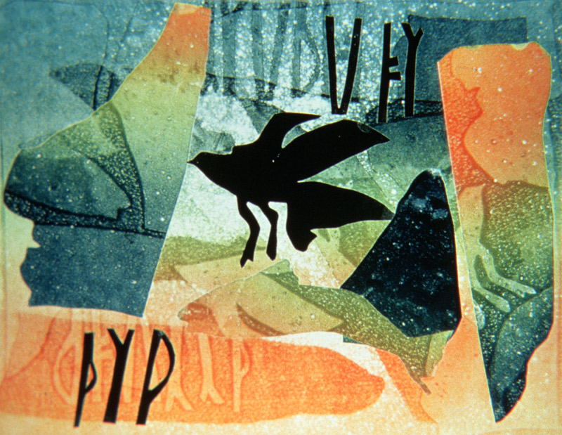 Pictish Raven, 1994 (monotype)  a Gloria  Wallington