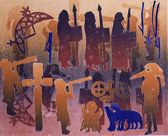 Pictish Ceremony, 1996 (monotype)  a Gloria  Wallington