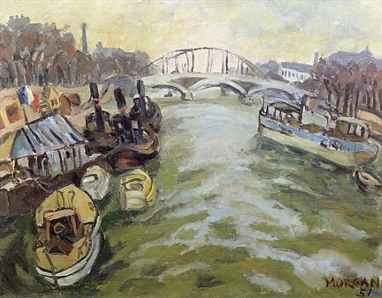 The Seine at Paris, 1951 (oil on canvas)  a Glyn  Morgan