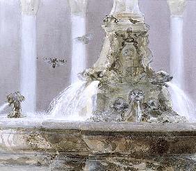 The Pantheon Fountain, Rome, 1983 (w/c and gouache on paper) 