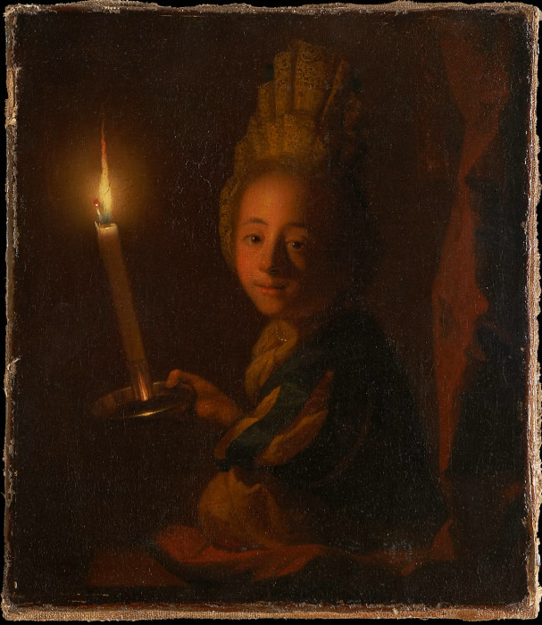 Girl with Burning Candle a Godfried Schalcken