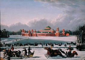 Sleigh Race at the Petrovsky Park in Moscow
