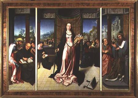 St. Catherine and the Philosophers (panel) a Goossen  van der Weyden