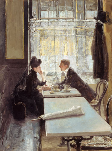 Lovers in a Cafe (panel) a Gotthard Kuehl