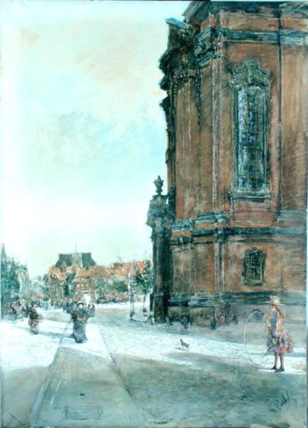 Street Scene near St. Michael's Church in Hamburg a Gotthard Kuehl