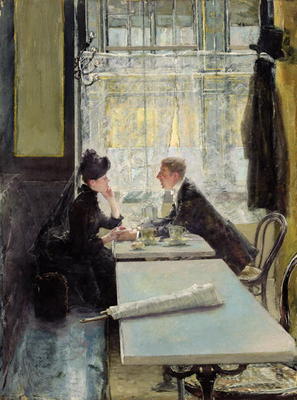 Lovers in a Cafe (panel) a Gotthardt Johann Kuehl