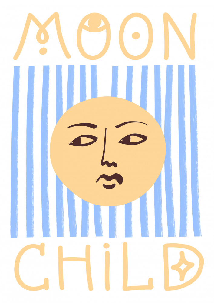 Striped Moon Child a Grace Digital Art Co