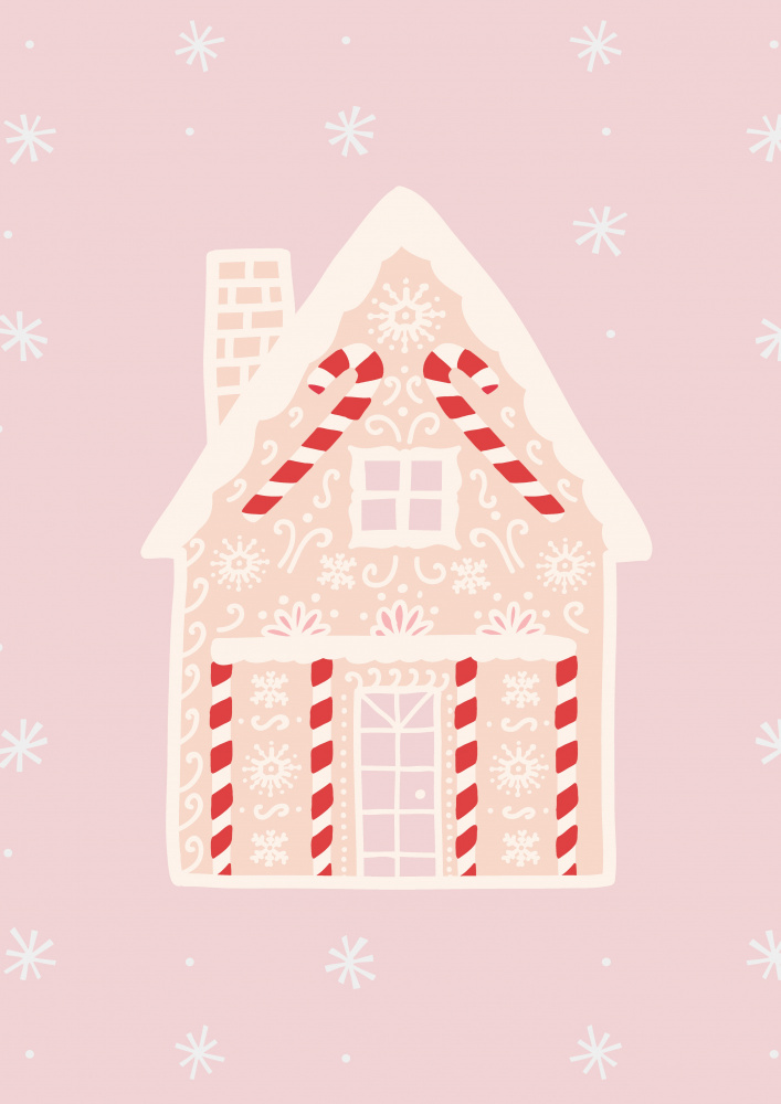Pink Gingerbread House a Grace Digital Art Co