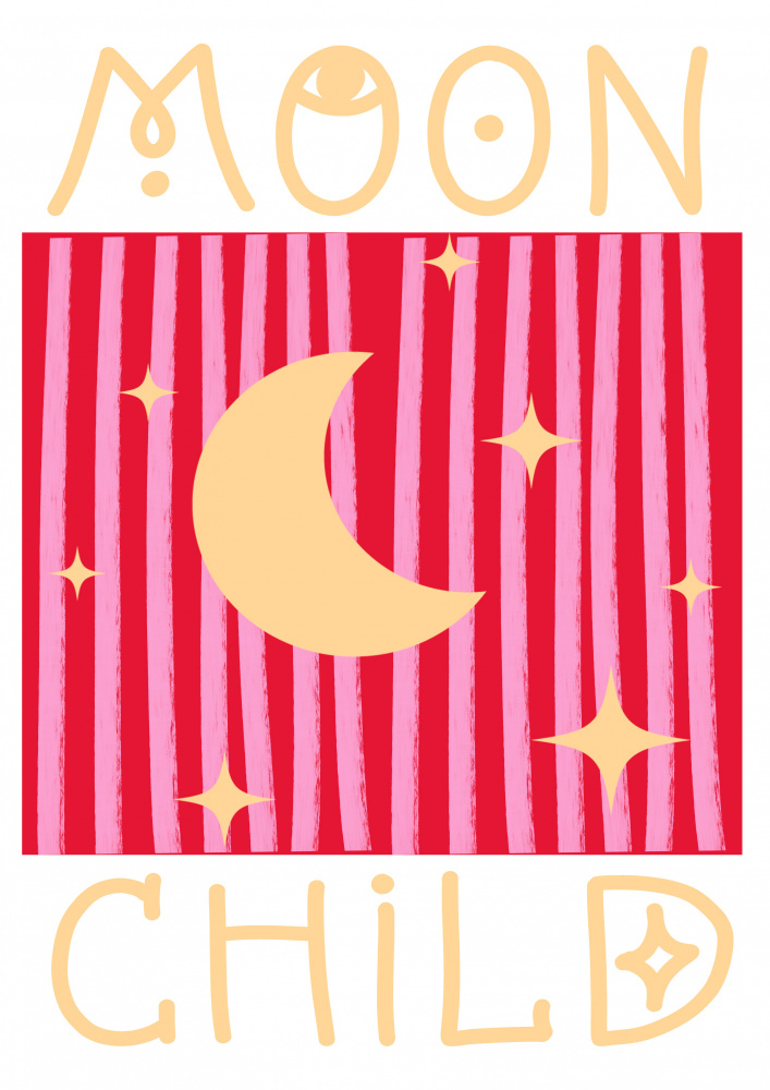 Pink and Red Moon Child a Grace Digital Art Co