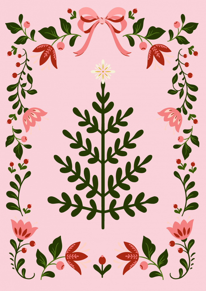 Pink Christmas Tree a Grace Digital Art Co