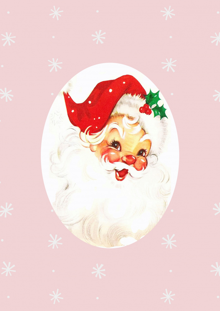 Pink Santa Claus Father Christmas a Grace Digital Art Co