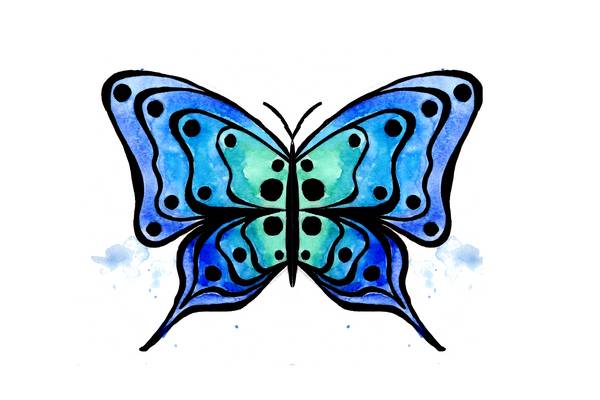 Abstract Blue Butterfly a Sebastian  Grafmann