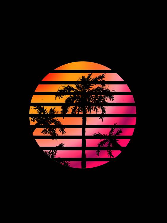 Palm Trees Sunset a Sebastian  Grafmann