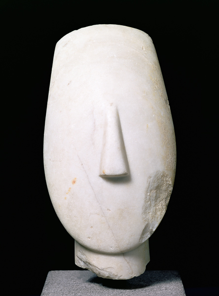 Head of a Woman, fragment of a statue from Keros, Early Cycladic II Period a Greci Greci