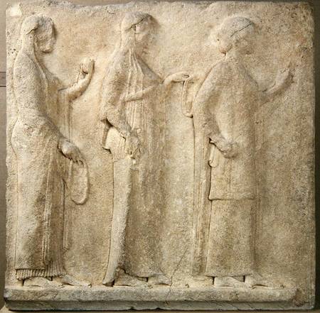 The Three Graces, relief from the Passage of the Theores, from Thasos a Greci Greci