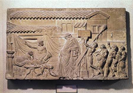 Relief depicting Dionysus at the home of Icarius, copy of an Alexandrian original a Greci Greci